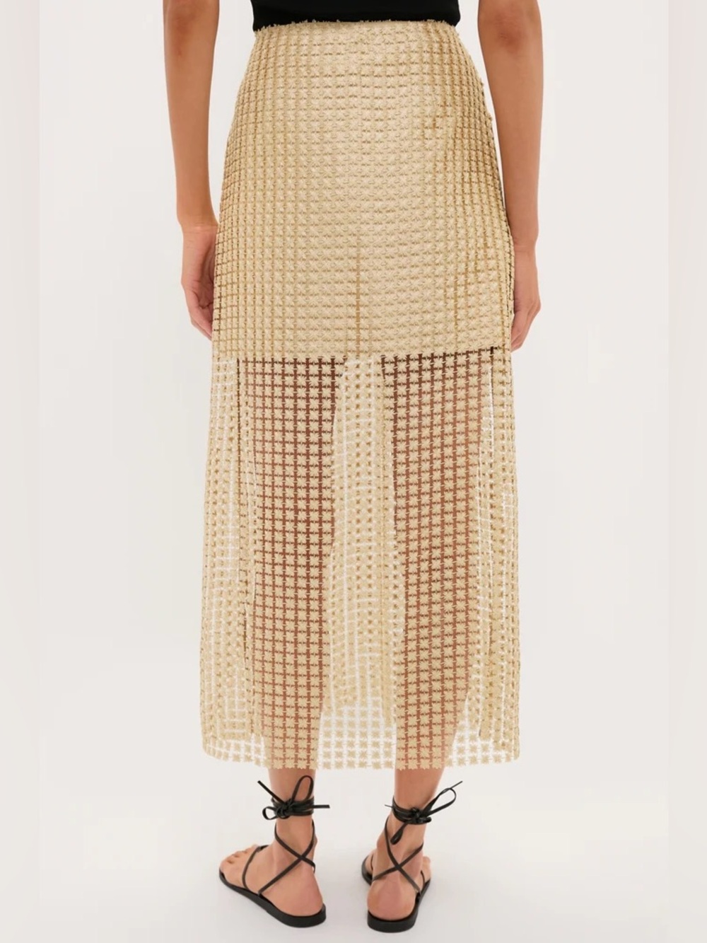 Tuckernuck Gold Metallic Star Lace Eve Skirt - Picture 3 of 6